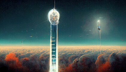 Space elevator, conceptual illustration