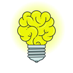 Vector illustration. Abstract light bulb idea.