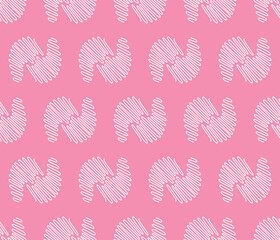 Spiral wave yin and yang seamless pattern. Suitable for web design, textiles, postcards, wrapping paper, covers. Used pink and white colors. Vector illustration