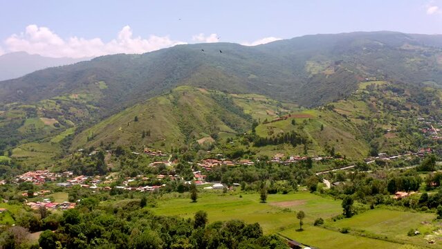 Panning view of Escaguey town Merida State, Venezuela. Escag&uuml;ey is a beautiful village in M&eacute;rida state, Venezuela. It has an elevation of 2,206 metres over see level. 