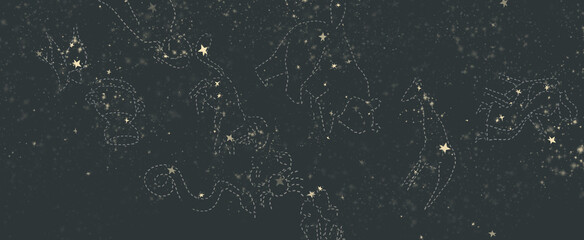 illustration of constellations in night sky © hue