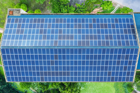 rooftop solar panels top view
