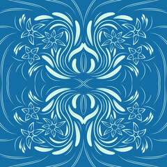 Fototapeta premium Folk flowers print Floral pattern Ethnic art