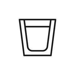 Summer cocktail signs. Vector symbol drawn in flat style with black line. Perfect for adverts, web sites, cafe and restaurant menu. Icon of water in glass