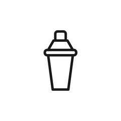 Summer cocktail signs. Vector symbol drawn in flat style with black line. Perfect for adverts, web sites, cafe and restaurant menu. Icon of vacuum flask