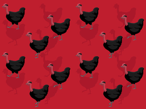 Chicken Walking Turken Breed Seamless Wallpaper Background