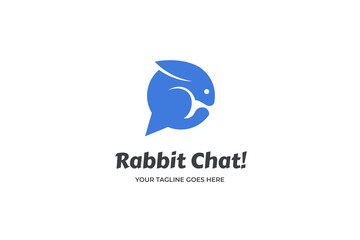 Rabbit chat Logo Template