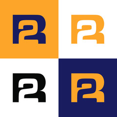 Letter R2 or 2R logo vector