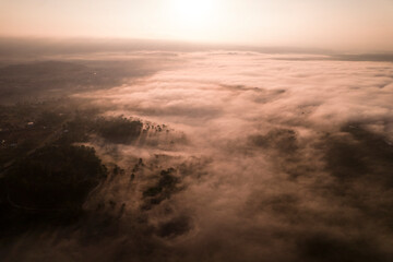 Fototapeta na wymiar Fog and valleys of Honduras