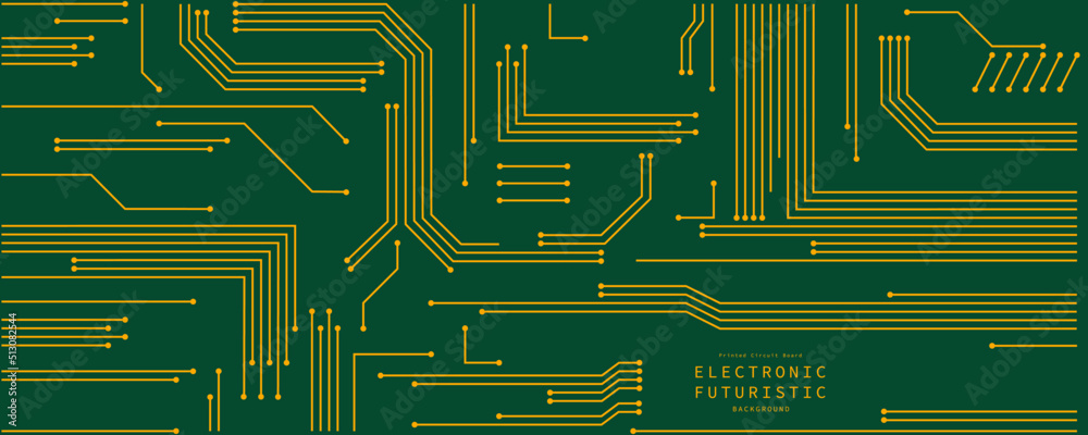 Poster A printed circuit board for abstract futuristic digital background design