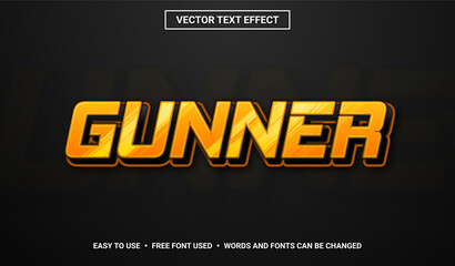 Gunner Editable Vector Text Effect - obrazy, fototapety, plakaty