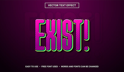 Fototapeta premium Exist Editable Vector Text Effect