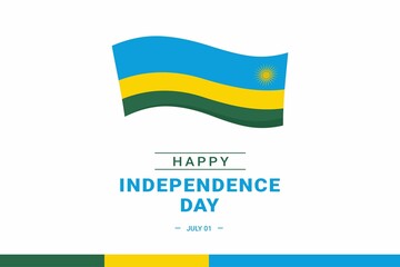 Rwanda Independence Day. Vector Illustration. The illustration is suitable for banners, flyers, stickers, cards, etc.