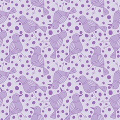 Cartoon doodle seamless birds pattern for fabrics and wrapping paper and notebooks and linens and kids