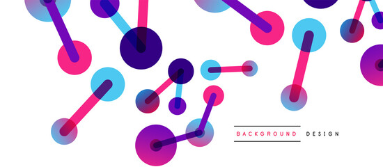 Abstract background. Round dots connected by lines. Trendy techno business template for wallpaper, banner, background or landing