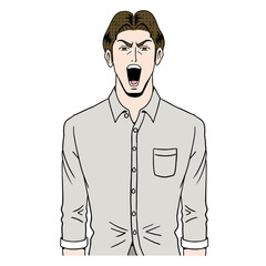 アメコミタッチの怒る男性