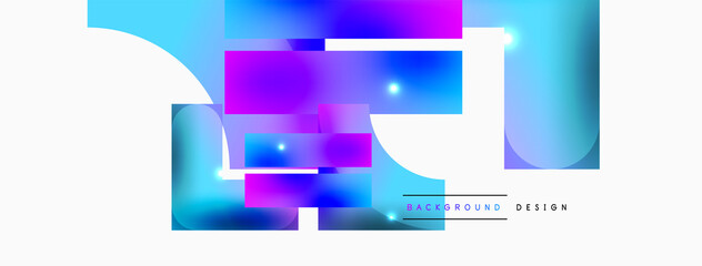 Obraz premium Dynamic composition, shiny geometric shapes abstract background. Trendy techno business template for wallpaper, banner, background or landing
