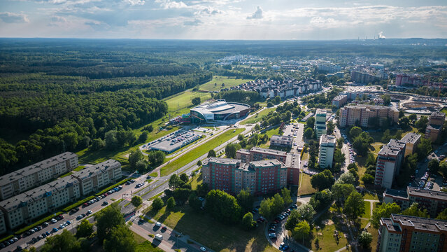 Tychy panorama z widokiem na park wodny