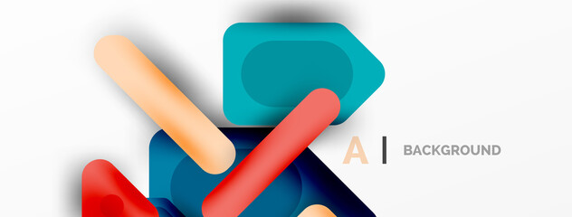 Colorful geometric shapes lines, squares and triangles. Abstract background for wallpaper, banner or landing page