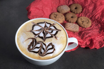 Obraz na płótnie Canvas Milk coffee with Danish cookies ... 