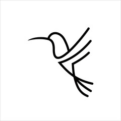 Obraz premium Outline Hummingbird Logo Design Template Vector Illustrations. Bird Logo Icon.