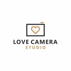 Family Fun Studio Photo with Love Symbol Logo Design