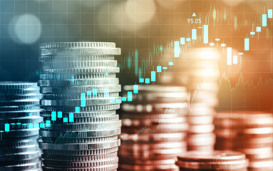 Finance and money technology background concept of business prosperity and asset management ....