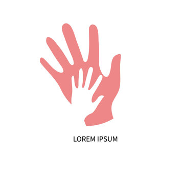 Hand inside hand logo, charity icon