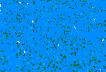 Light Blue, Green vector pattern with chaotic shapes.