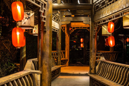 chinese new year and traditional building in Chengdu