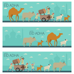 a collection of Islamic banner in order to celebrate Eid al-Adha.