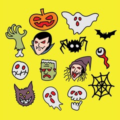 set of funny monsters