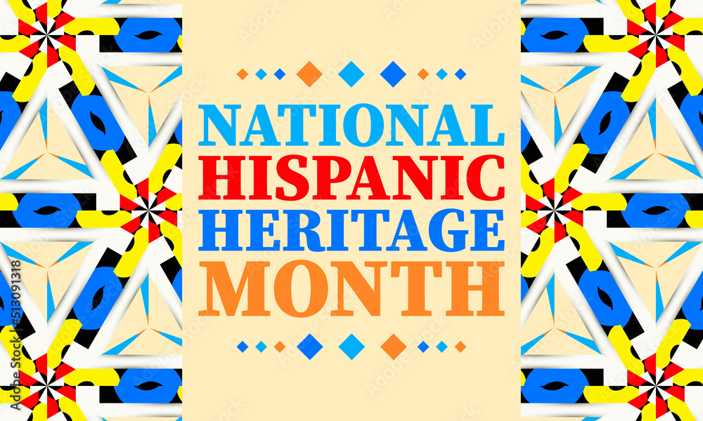 Wall mural national hispanic heritage month september 15 - october 15. hispanic and latino americans culture. b