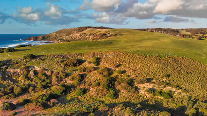 Fototapeta premium Kangaroo Island Landscape from drone on a beautiful day, Australia