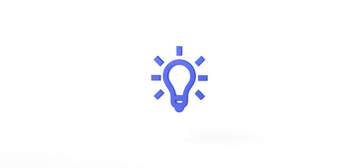 Light bulb Isolated on background, icon, 3d rendering.