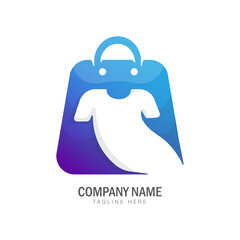 clothing store colorful gradient logo design template