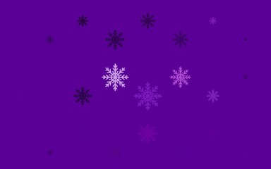 Light Purple vector cover with beautiful snowflakes.