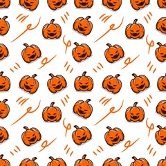 pumpkin evil seamless pattern background