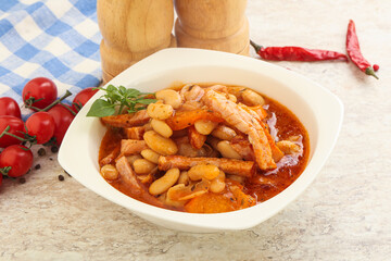 Roasted pork with white beans