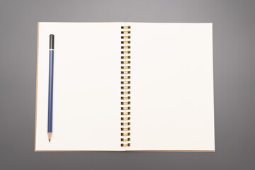 opened notebook. open notebook with empty pages. 