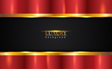 Luxury red gold shiny template background design