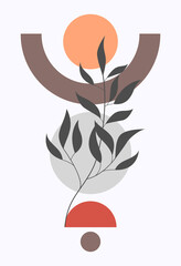 Boho style. Minimalism. Abstract background. Contemporary art.