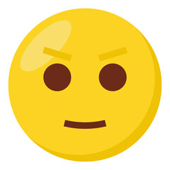 Angry face expression character emoji flat icon.