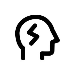 Simple headache icon, Vector outline icon on white background.