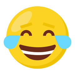 Happy face expression character emoji flat icon.