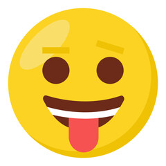 Tongue face expression character emoji flat icon.