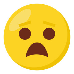 Fearful face expression character emoji flat icon.