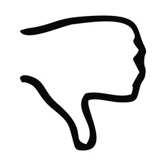 dislike or thumb down icon-black line