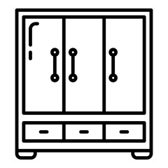 wardrobe icon on transparent background