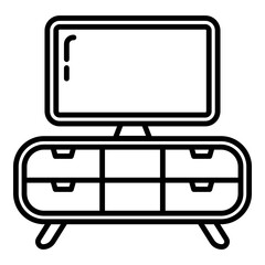 tv table icon on transparent background